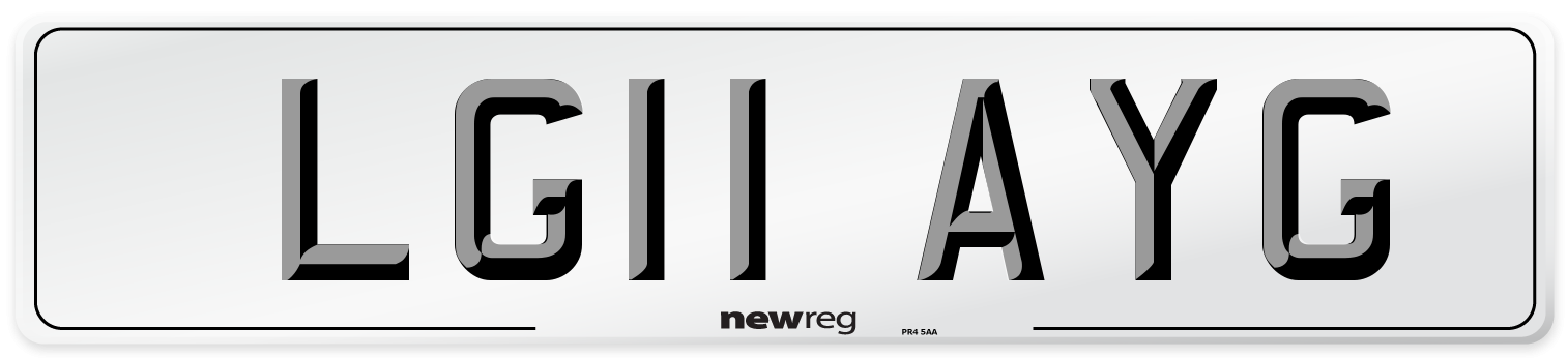 LG11 AYG Number Plate from New Reg